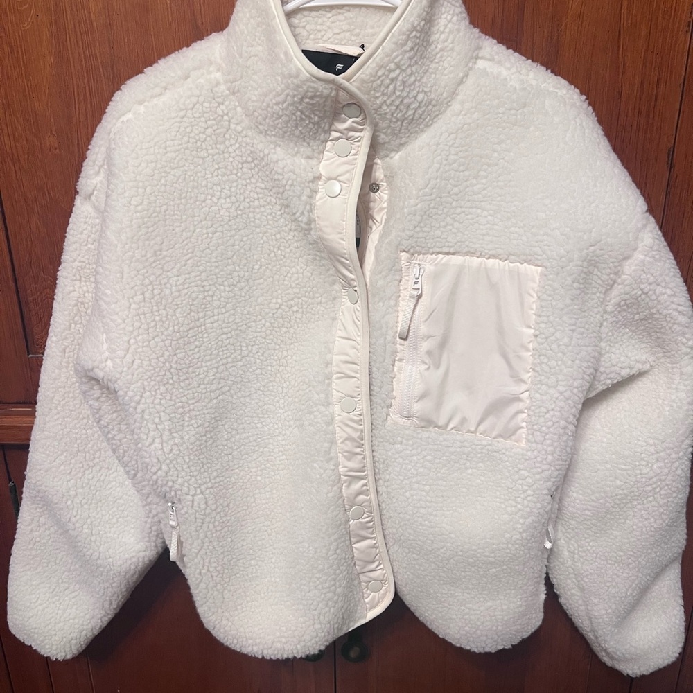 Fabletics White Textured Jacket NWT - image 1